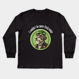 Irish wolfhound for St Patrick's day Kids Long Sleeve T-Shirt